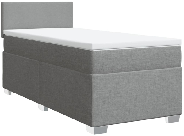 vidaXL Boxspringbett mit Matratze Hellgrau 90x200 cm Stoff 3285764