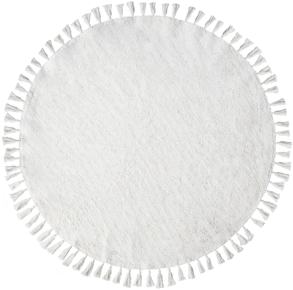 Teppich MITSOBI Weiß ø 120 cm Baumwolle