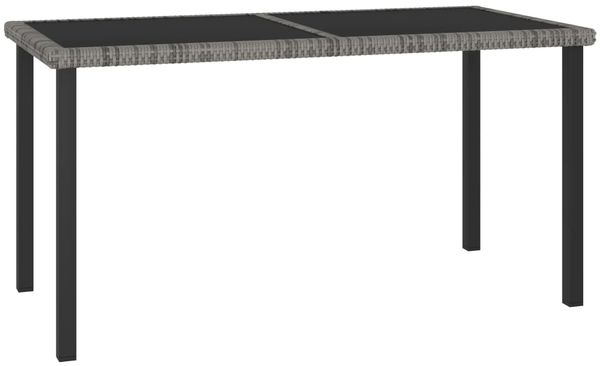 Gartentisch, Esstisch, Küchentisch Grau 140x70x73 cm Poly Rattan