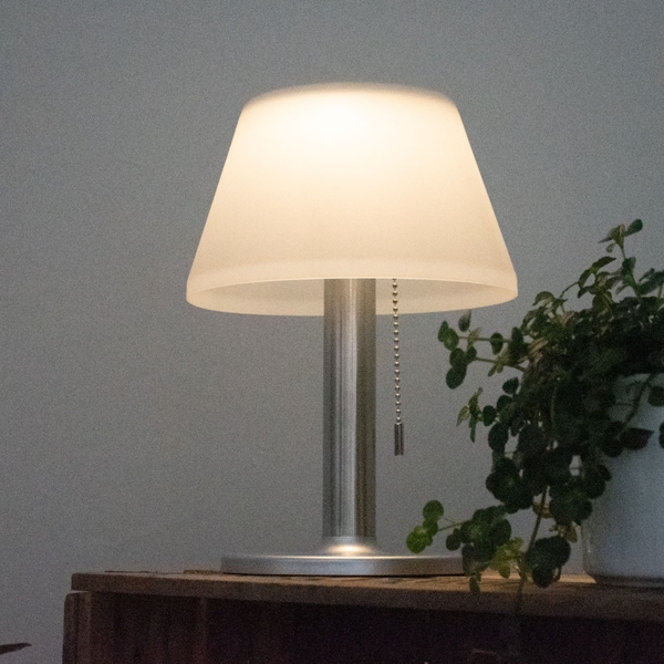 LED Solartischlampe, silber, Edelstahl, weiß, H 28 cm Bild 7