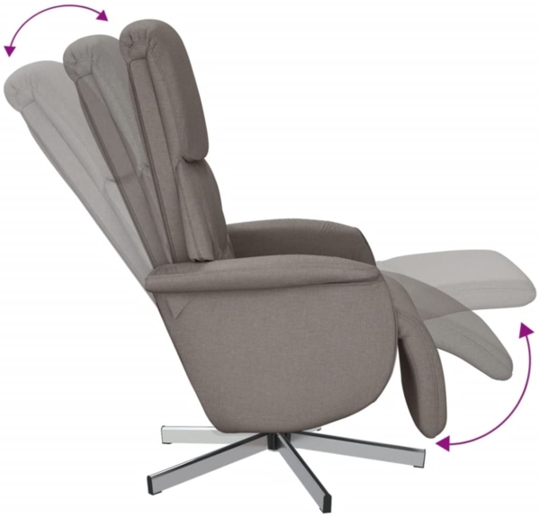 vidaXL Relaxsessel mit Fußteil Taupe Stoff 356662 Bild 5