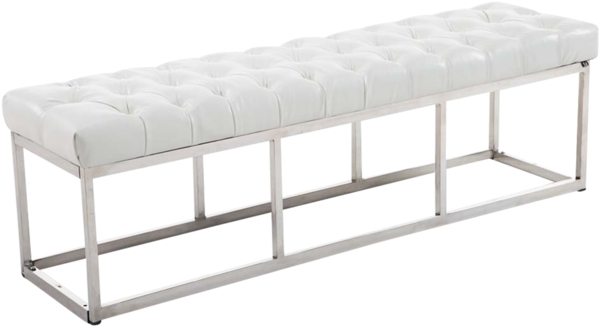 CLP Sitzbank Amun Kunstleder mit Edelstahlgestell,weiß 150 cm