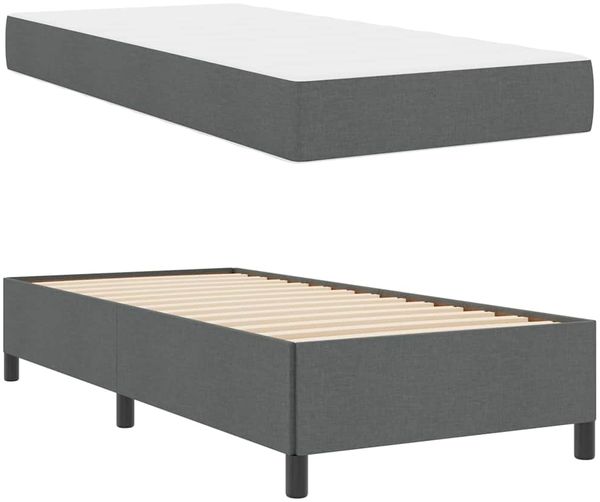 vidaXL Boxspringbett Dunkelgrau 90 x 200 cm Stoff 3398830 Bild 6