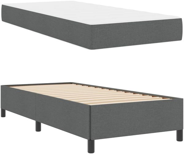 vidaXL Boxspringbett Dunkelgrau 90 x 200 cm Stoff 3398830 Bild 5
