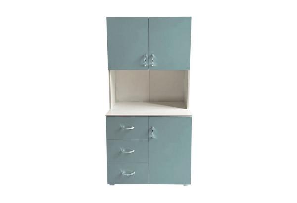 HTI-Living Kinderkleiderschrank Kinderzimmerschrank Hellblau Weiß (Stück, 1-St, 1 Schrank) Kleiderschrank Bücherregal 6 Regalfächer 3 Schubladen