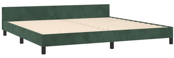 Bettgestell mit Kopfteil Samt Dunkelgrün 200x200 cm, Härtegrad: H2 [3125717] Bild 5