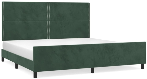 Bettgestell mit Kopfteil Samt Dunkelgrün 200x200 cm, Härtegrad: H2 [3125717]