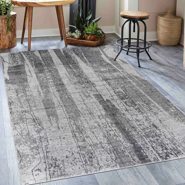Mazovia Designteppich Modern Stilvoll Teppich Rechteckiger Weich Teppich für Wohnzimmer Grau, 80 x 150 cm, Fußbodenheizung