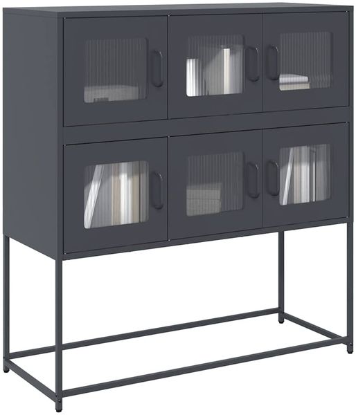 vidaXL Sideboard Anthrazit 100,5x39x107 cm Kaltgewalzter Stahl 853424