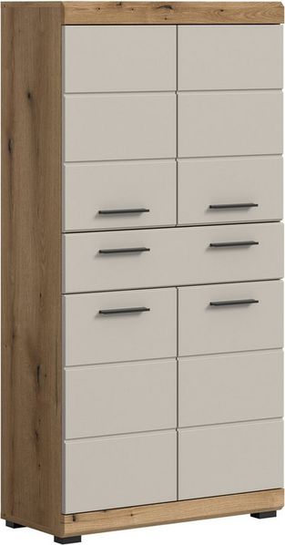 furnling Midischrank Scott 1 Schublade, 4 Türen, 4 Fächer, Badmöbel, Badschrank, 74 cm breit