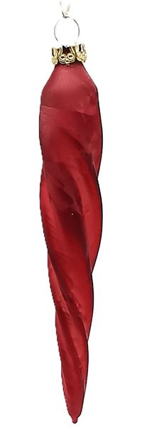 Zapfen, Eiszapfen gedreht, Eislack, Marsalarot 12cm - Schatzhauser Christbaumschmuck, Lauschaer Glaskunst