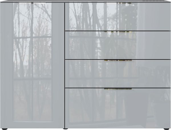 Sideboard Owingen / Oakland, Glas, Holzwerkstoff, Silber, Grau, Schwarz, 134 x 102 x 42 cm Bild 3