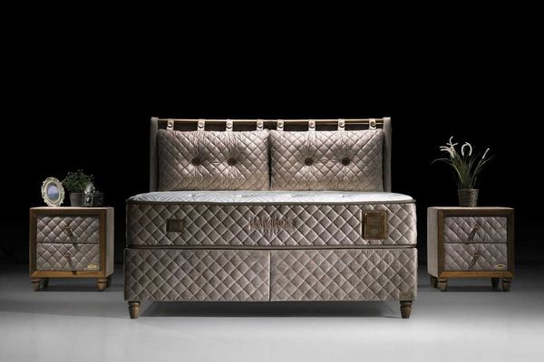 Pointhome Boxspringbett Set, Bamboo Sleep, Schlafzimmerbett, 7 Zonen Matratze, H3 (Mittelfest) (1 x Matratze, 2 x Bettkasten, 1 x Bettkopfteil), Hyper-Schaum, Bambus-Strickstoff, Taschenfederkern, Matratzenhöhe:29cm
