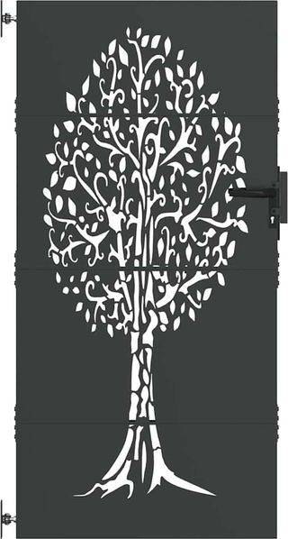 vidaXL Gartentor Schwarz 85 x 175 cm Pulverbeschichteter Stahl 42015862 Bild 2