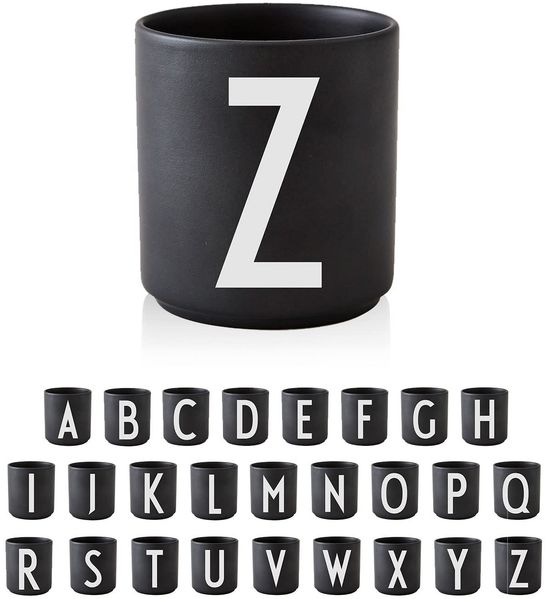 Design Letters Tasse Personalisiert (A-Z) | Kaffeebecher Porzellan | Kaffeetassen Buchstaben | Personalisierte Tasse, Personalisierte Geschenke | Tassen Schwarz | Dekorativ Tassen Buchstaben 250 Ml