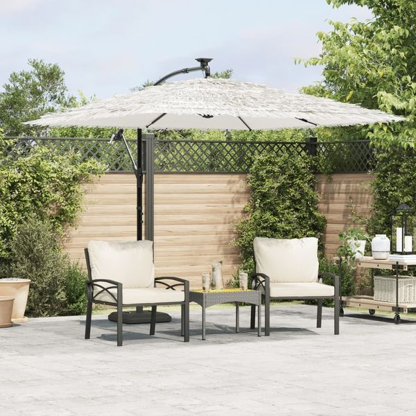 vidaXL Sonnenschirm mit Stahlmast Weiß 269x269x235 cm 4005081
