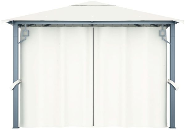 vidaXL Pavillon mit Vorhängen 300 x 300 cm Creme Aluminium 48042 Bild 5