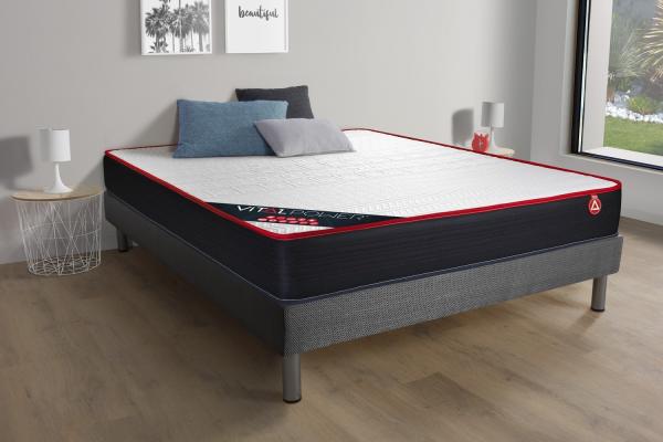 VITALPOWER matratze 160x190 cm + Bettgestell mit lattenrost, Härtegrad 4, Rückstellschaum, Höhe : 20 cm Bild 2