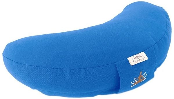 SEI Design Yogakissen Meditationskissen Yogakissen Halbmond mit Buchweizenschalen Füllung, gesticktes Motiv
