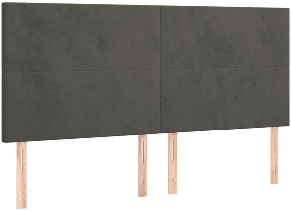 Bettgestell mit Kopfteil Samt Dunkelgrau 160x200 cm, Härtegrad: H2 [3125642] Bild 9