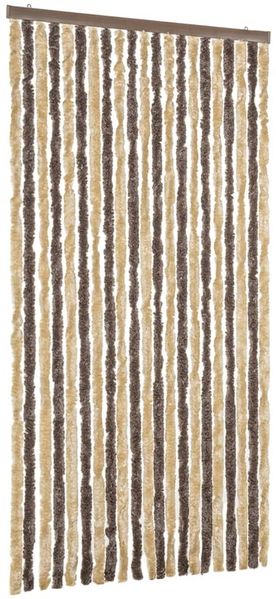 vidaXL Fliegenvorhang Dunkelbraun und Beige 90x200 cm Chenille 377355 Bild 2