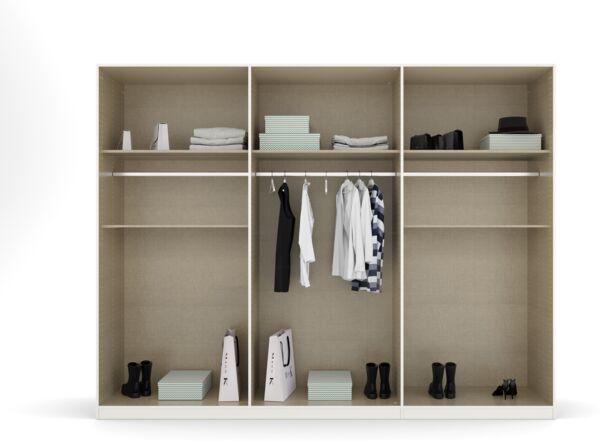 rauch Kleiderschrank, Drehtürenschrank TICAO, 10-türig, 2 Spiegeltüren, 2 Schubkästen, inkl. Türdämpferset, Grau metallic/Atlantik Oak dunkel, 271 x 210 x 54 cm Bild 5