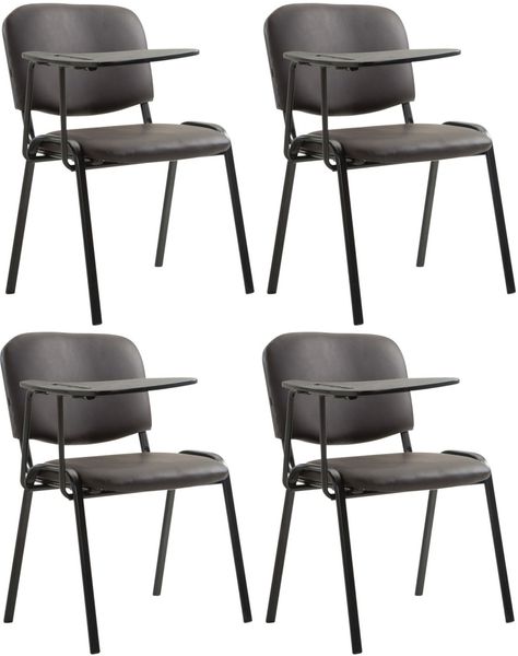 CLP 4er Set Stühle Ken mit Klapptisch Kunstleder gepolstert,braun