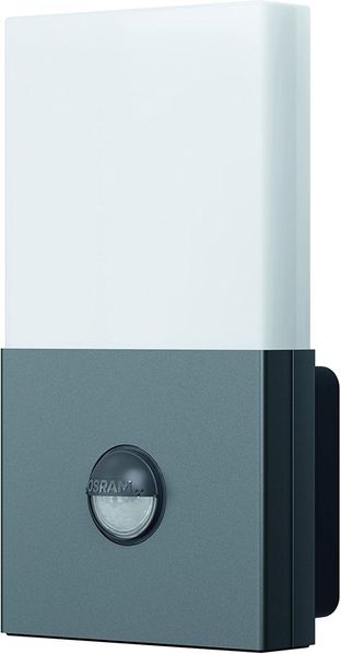 Osram LED Wandlampe, Noxlite, grau, Tageslichtsensor, Bewegungssensor, aussenenleuchte, 6 Watt, warmweiss- 3000K