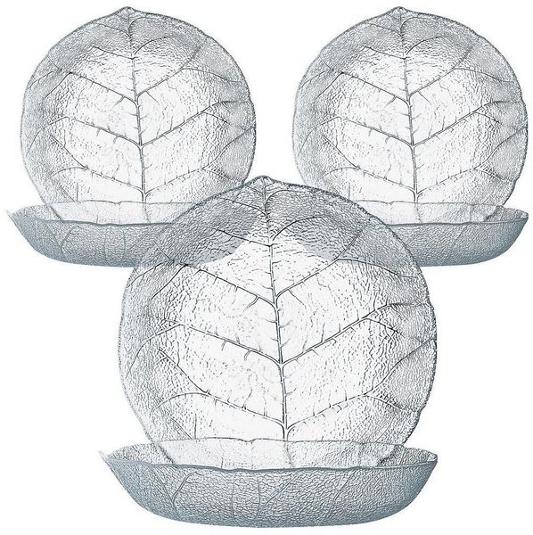 6er Set Teller tief Aspen 21cm Glas Suppenteller