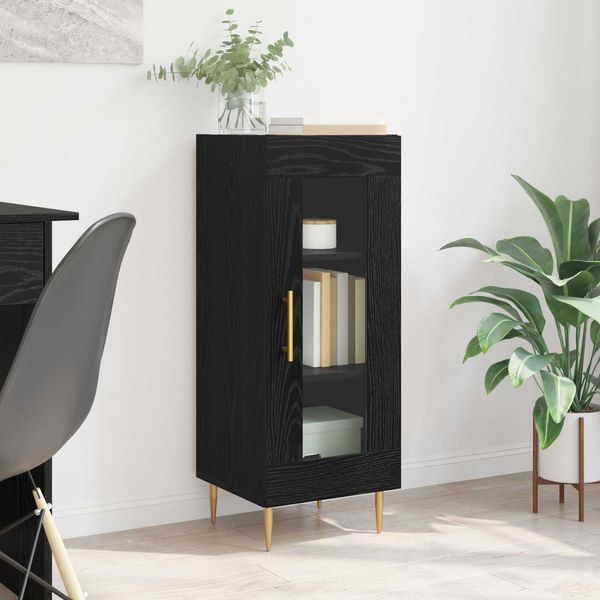 vidaXL Sideboard Schwarz Eichen-Optik 34 x 34,5 x 90 cm Holzwerkstoff 881590