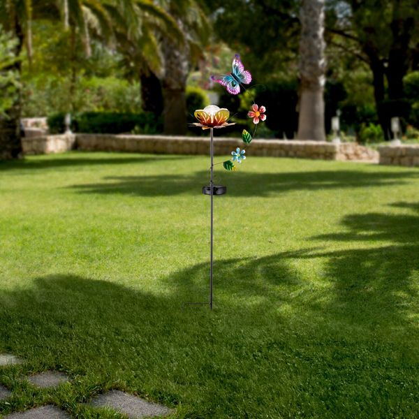 Ambia Garden 'BASIC' Solarleuchte, Glas multicolour, 21.5 x 82 x 15.2 cm, mit Schalter