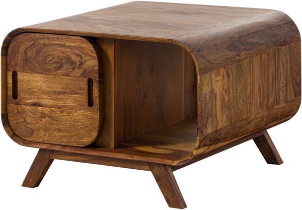 Couchtisch Sheesham 70x70x50 hellbraun lackiert MAILAND #133
