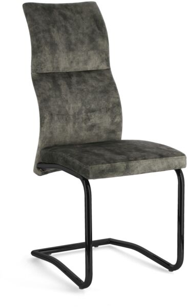 Esszimmerstuhl Thelma 4er-Set aus Samt, modern, gepolstert, grün, Freischwinger Design