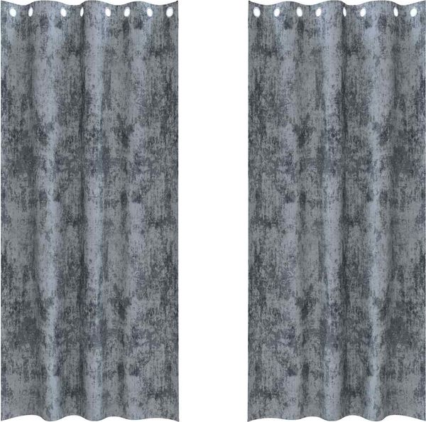 vidaXL Samtvorhänge mit Vorhängen 2 pcs Silber Grau 245 x 140 cm Samt 4107651 Bild 2