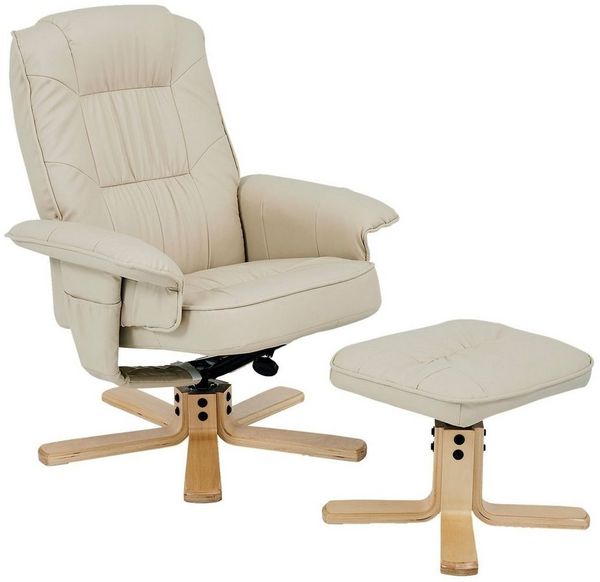 IDIMEX Relaxsessel CHARLY, Fernsehsessel mit Hocker Relaxsessel Drehsessel TV Sessel Kunstleder