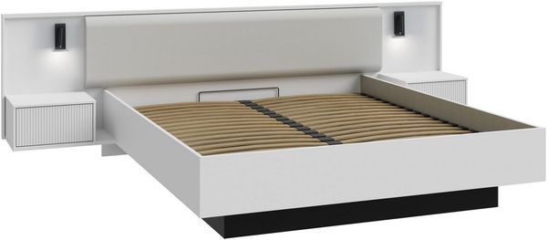 Forte Bettanlage NEKTARIUS - Schlafzimmer in Secret Grey (U58)-Schwarz