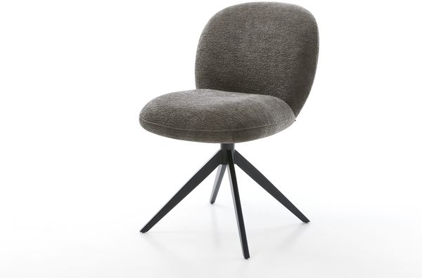 Drehstuhl Nube-Flex Bouclé Soft Schlamm Kreuzgestell breit Schwarz 360° drehbar Wippfunktion Taschenfederkern