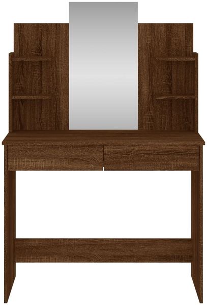 vidaXL Schminktisch mit Spiegel Braun Eichen-Optik 96x39x142 cm 837581 Bild 4