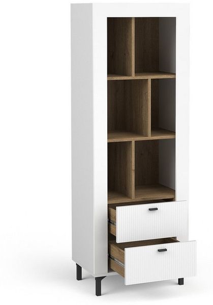 Beautysofa Bücherregal MONTA mit 2 Schubladen, Modernes Design, viel Stauraum, hochwertige