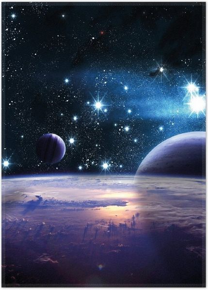 Wallario Teppich Planeten im Weltall, rechteckig, rutschfest