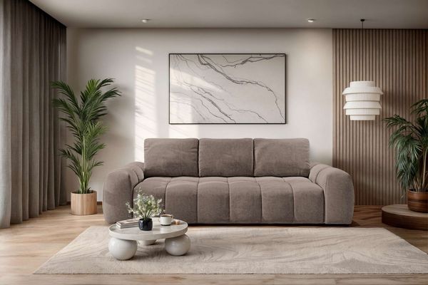 OTTO home 3-Sitzer AZITA optionale Schlafsofa mit Bettkasten, Breite 253cm, Sofa mit Wellenunterfederung, Bubble-Optik, Verlässliche Qualität