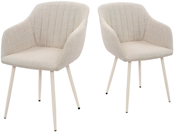 GOEURVANT 711 Esszimmerstühle 2er-Set, Webstoff - Beige