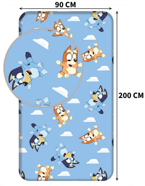 Bluey Spannbettlaken 90 × 200 cm aus Baumwolle mit Gummizug