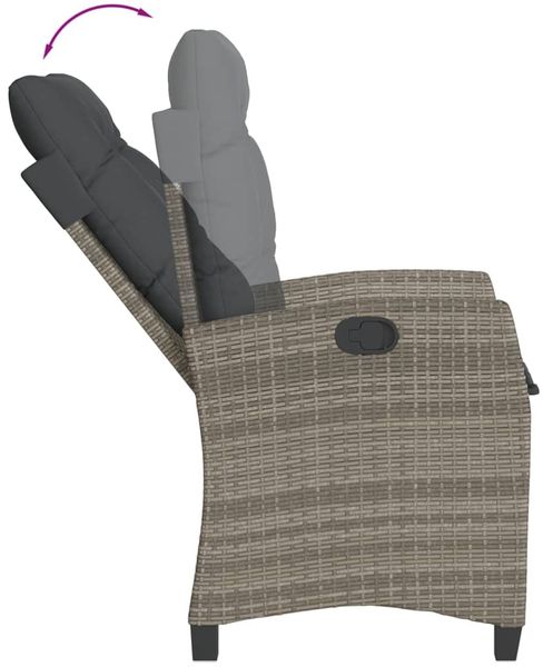 vidaXL 5-tlg. Garten-Essgruppe mit Kissen Grau Poly Rattan 3212783 Bild 6