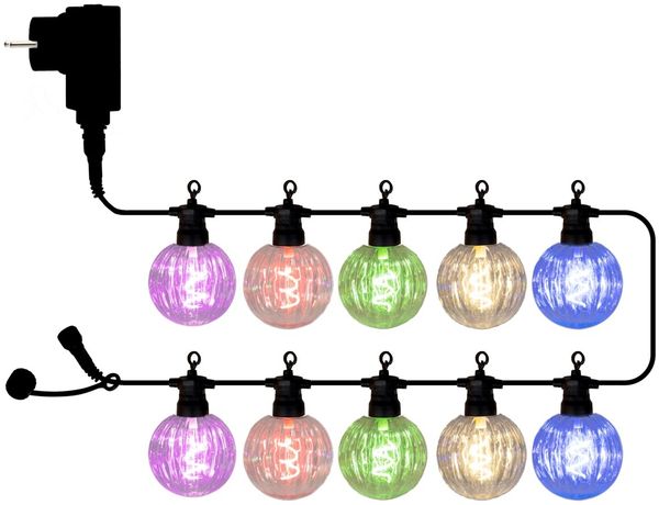 Sirius 'LUKE' LED-Lichterkette, Kunststoff schwarz, 500 cm, Starterset mit 10 Leuchtmitteln