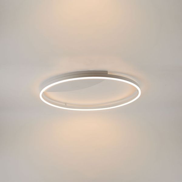 s.luce LED Ring Wandlampe & Deckenleuchte Dimmbar modern rund Weiß Ø 80cm