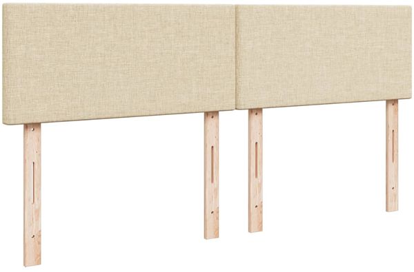 vidaXL Boxspringbett mit Matratze Creme 180x200 cm Stoff 3289445 Bild 12