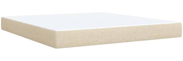 vidaXL Boxspringbett mit Matratze Creme 180x200 cm Stoff 3289445 Bild 10
