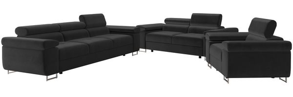 Sofa Set Torezio 3+2+1 mit Einstellbare Kopfstützen (Polo 897)
