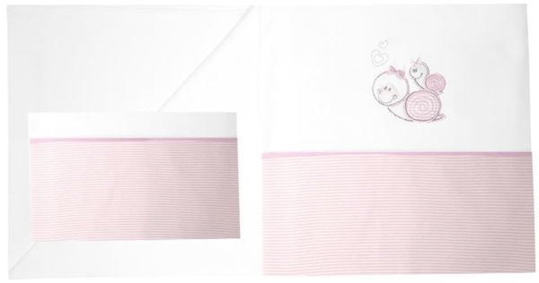 Minou Bio Bettwäsche 80 x 80 cm Schnecke Rosa Gestreift Bild 1